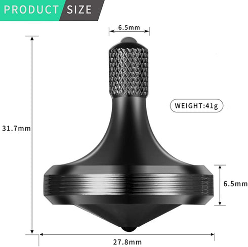 Precision Metal Spinning Top, Stainless Steel, Long Lasting Spin Exceeding 8 Mins, Perfect Balance EDC Toy (Pro