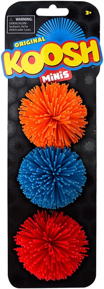 Koosh Minis Variety Color 3-Pack, Easy to Catch Fidget Toy for Kids Ages 3 and Up, Individual Colors May Vary