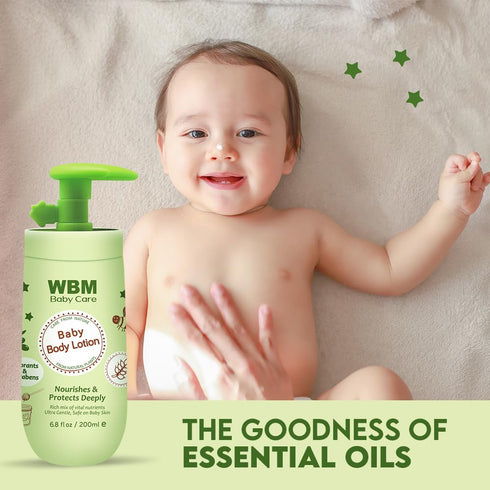 6.8 oz WBM Care Baby Lotion | Nourishing face and body lotion enriched with natural honey and wheat germ oil, gentle