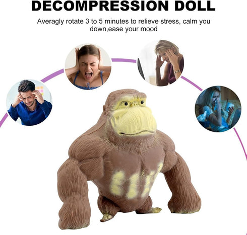 YJHWLF Stretchy Glue-Sand Filled Rubber Gorilla, Latex Gorilla Soft Decompression Doll Toy,Squishy Monkey Toy, Animal