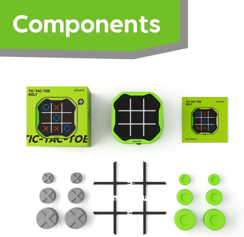 GiiKER 3-in-1 Tic Tac Toe Bolt Game, Handheld Puzzle Console, Portable Educational Fidget Toy for All Ages