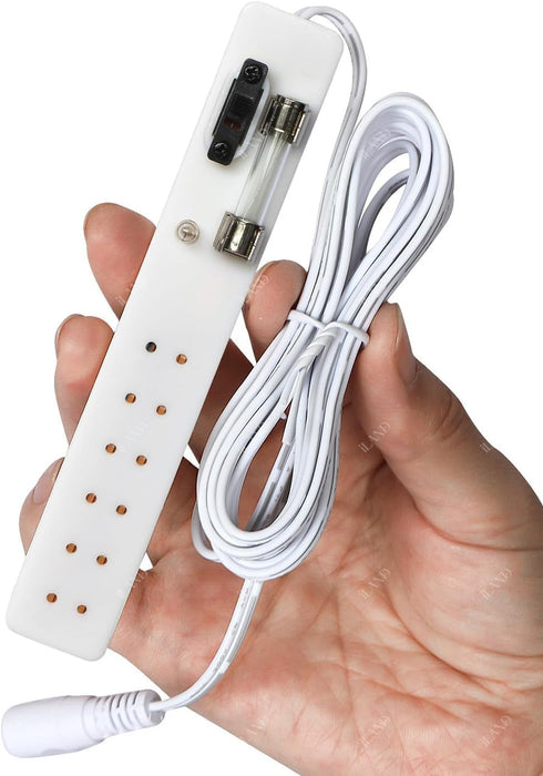 1:12 iLAND Scale Accessories of Dollhouse Lighting Power Strip & Adapter, Mini Doll House Accessories for Miniature