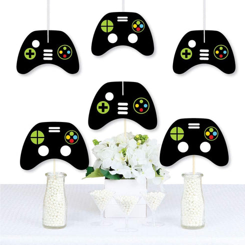 Big Dot of Happiness Game Zone - Game Controller Decorations DIY Pixel Video Game or Birthday Party Essentials - Set of 20