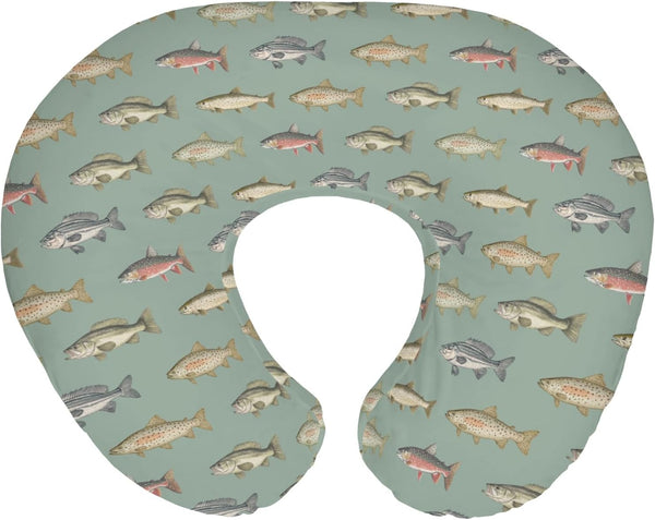 Lake Fishing Baby Nursing Pillow Covers for Boy Girl Freshwater Fishes Nursery