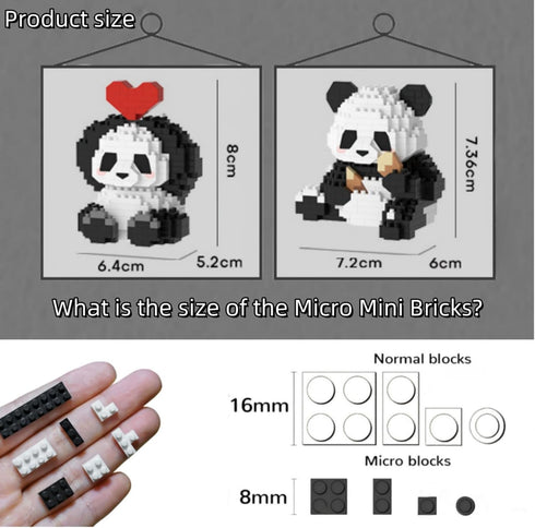 Mini Building Blocks Panda Sets Cute Micro Mini Panda Building Bricks for Adults Micro Nano Bricks Perfect Party Favors for Teenagers. (389 PCS)