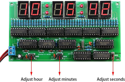 DIY Electronic Clock Kit, 6 Bit Digital Circuit Soldering Kit for Skill Contest Training Materials
