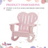 18" Emily Rose Doll Adirondack Rocking Chair - Pink Wooden Heart-Back Design Furniture with Smooth Rocking Motion - USA