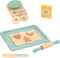 MIKNEKE Wooden Cookie Bake Play Food Set, Pretend Play Cookies and Baking for