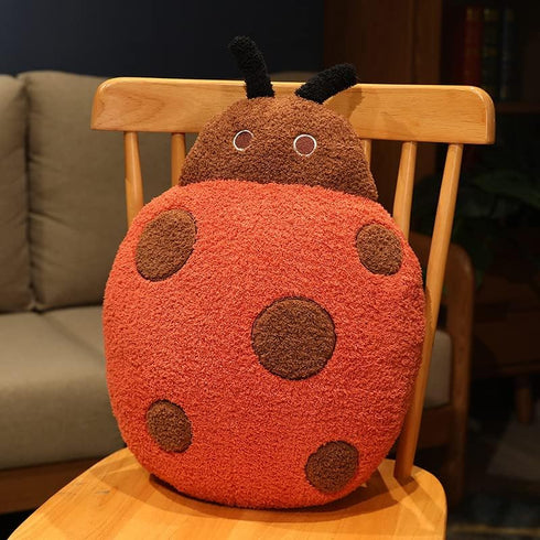 Cute Ladybug Plush Pillow - Stuffed Animal Toy for Kids, Kawaii Soft Lady Beetle Gift for Home Decor