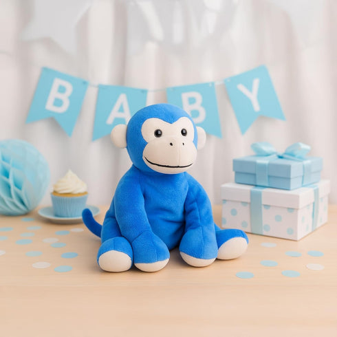 Ape Monkey Stuffed Animal Plush Toy, Soft Cute Blue Monkey for Toddlers & Kids, 7.9"