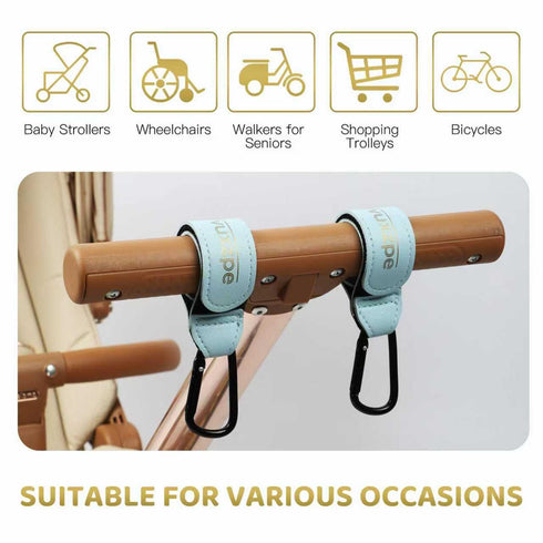 fvuxzpe 2 Pack Stroller Hooks for Hanging Diaper Bags and Shopping Bags, Accessories for Stroller and Shopping Cart