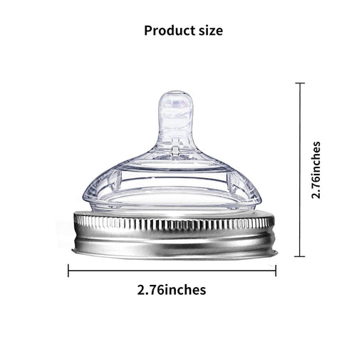 YeeBeny 7cm Mason Jar Bottle Nipples, Pacifier Mason Can Lid BPA Free Baby Bottles Nipples Lid Suitable for Mason jar