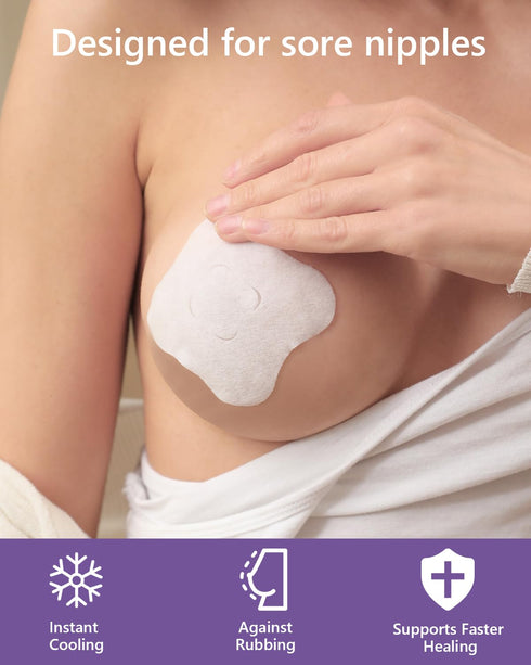 60 Set Packs/Hydrogel Breastfeeding Essentials Kit for Nursing Moms Nipple Relief, Piece Gift with Reusable Hot