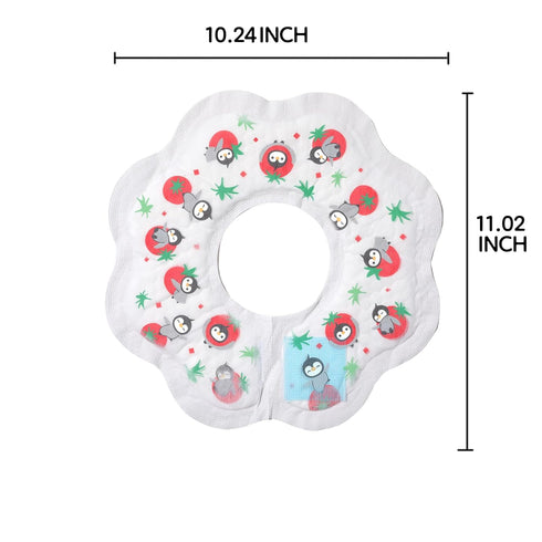 24 Pack 10.24x11.02 (24pcs Disposable Drooling Bibs, Individual for Toddlers-Adjustable With Snaps, Baby Bibs