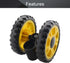 MroMax 1Pc Stroller Wheel Set, 4.13 Inch Swivel Wheel 105mm x 21mm for 19mm Circular Pipes, Black & Yellow Replacement