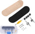 Combort Finger Skateboards Set, 1Pc Maple Wooden + Alloy Fingerboard with Box, Kids Gifts (Black)