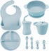 PandaEar Silicone Baby Feeding Set | 9PCS Baby Led Weaning Supplies, Self Feeding Utensils, Divided Suction Plate,