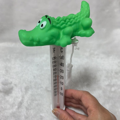 Generic 27.5x9x5.5cm Floating Pool Thermometer - Pool Temperature Gauge, Crocodile Shape Bath Temperature Gauge