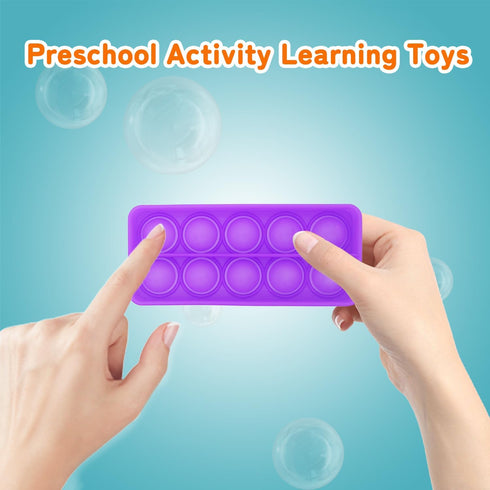 Ten Frame Pop Board, Fidget Toys for Classroom, Montessori Educational Toy Gift for Kids (Set of 6)