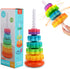 Baby Spinning Stacking Toys, ABS Plastic Rainbow Design Ring Stacker for 6-12 Months Montessori Educational Learning