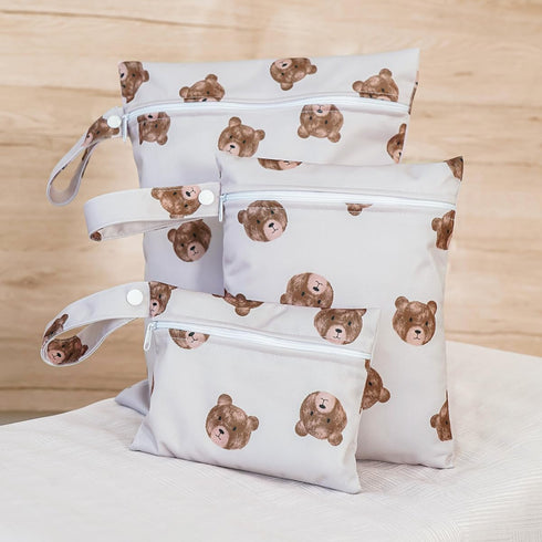 Happy Flute 3 Set Clothes(HF01) Wet Bag Storage Bag Zipper Waterproof Washable Travel Bags, Beach, Pool, Gym Bag