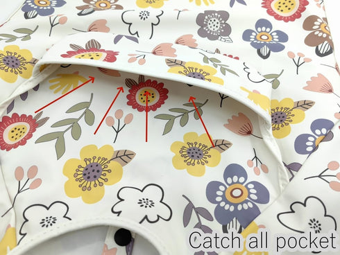 Extra Cover Waterproof Baby Bibs with Food Catcher - Washable Feeding Solution for Infants and Toddlers