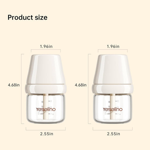 3 oz 0-6 2 Pack 4pcs Natural Nursing Glass Baby Bottle - with Anti-Colic Vent System - BPA-Free, with Slow Flow Nipple