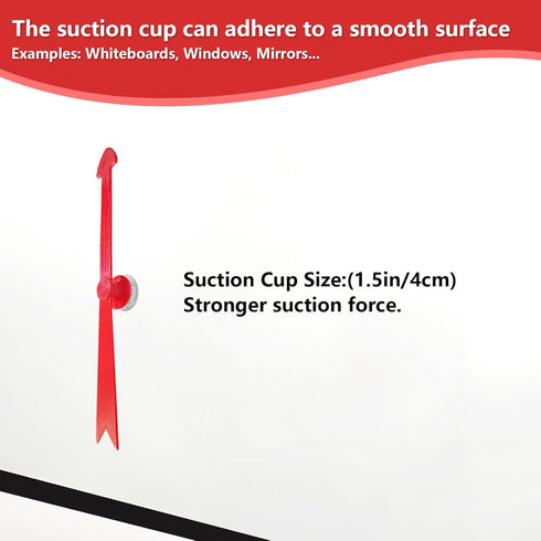 11.8 in/30 cm, Large Arrow Spinner, Red Plastic with Suction Cup, Spinners Game for Classroom Activities, Math Games