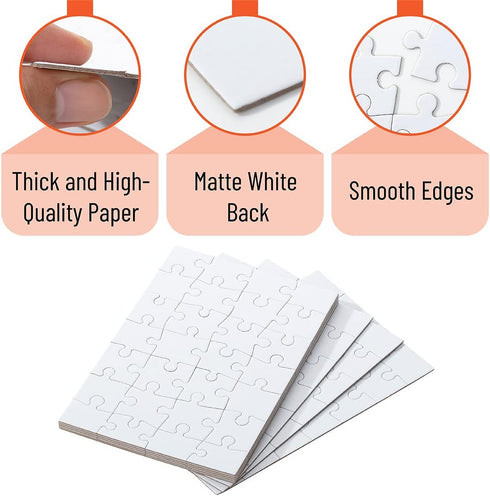 Mr. Pen- Blank Puzzle, 8 Pack, 28 Pieces/Pack, 5.5 x 8.1 Inches, White, Blank Jigsaw Puzzle Pieces to Draw on