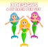 Set 12 ArtCreativity Bendable Mermaid Figures, of Flexible Magical Figurines, Stress Relief Fidget Toys for Kids