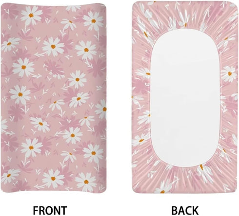 Psesaysky Daisy Changing Table Cover Waterproof Nursery Pad Change Cover Breathable Stretchy Diaper Changing Cover Soft