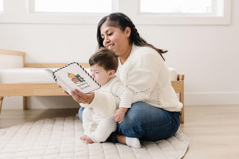 Baby's First Photo Album - My First Family Photo Album for Baby, Soft Fabric, Holds 17 Photos, Easy to Clean
