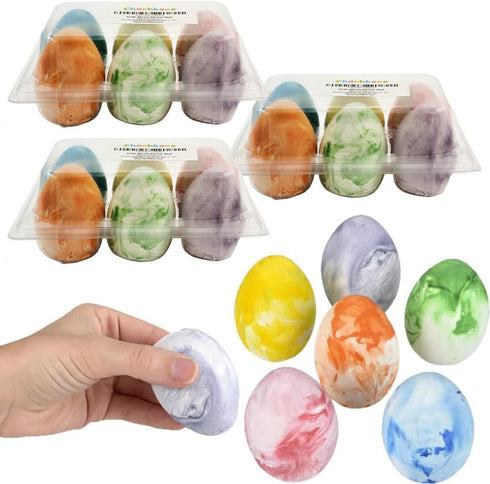 Chochkees 18-Pack Easter Marbelized Egg Chalk, Sidewalk Chalk for Kids, Easter Basket Stuffers
