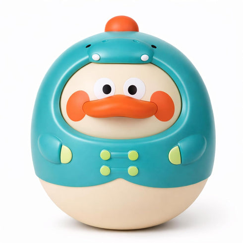 Musical Wobbler Toy, Tinabless Roly Poly Baby Toys, Dinosaur-Duck Tummy Time Toy