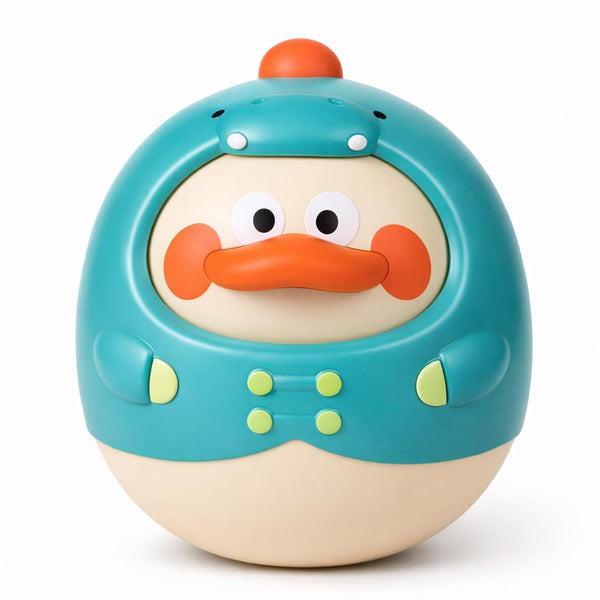 Musical Wobbler Toy, Tinabless Roly Poly Baby Toys, Dinosaur-Duck Tummy Time Toy