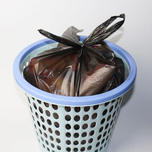 (100pcs) Disposable Garbage Bag Black Disposable Diaper Bags with convenient handle ties, Bin Bags,Durable Trash Bag
