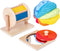 Montessori Baby Toys Play Kit, Mirror Peekaboo Knob Puzzle, Spinning Drum and Rainbow Fabric Ball Kit for 6-12 Months