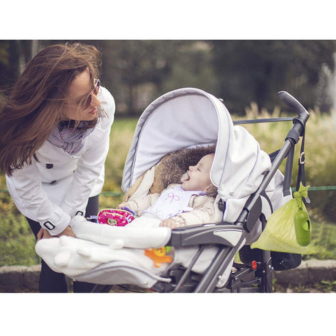 Baby Disposable Diaper Bags, Waste Bags 8 Refill Rolls/120 Bags with Dispenser, Convenient and Quick Diaper Disposal,