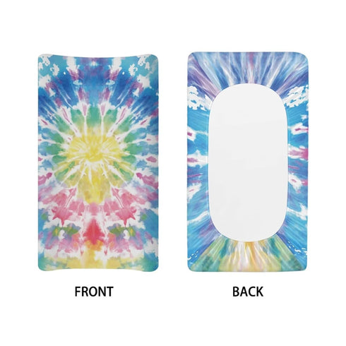 Tie Dye Diaper Change Table Covers Waterproof Girl Changing Pad Cover for All Season Breathable Cradle Mattress Sheets