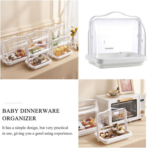 FRCOLOR Dustproof Storage Box with Lid Large Capacity Bottle Organizer and Bread Dessert Preservation Container