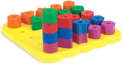 27 Set, 2+ Learning Resources Stacking Shapes Pegboard, Toddler Activity,Fine Motor Toy, Gifts for Boys and Girls