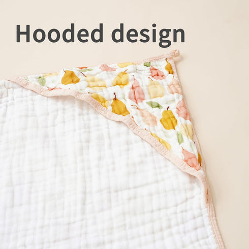 CoolaPeach Towels,2 Pack 31.5x31.5Inch,Hooded Muslin Hooded Baby Baby Bath Towels,Large Towels for Baby