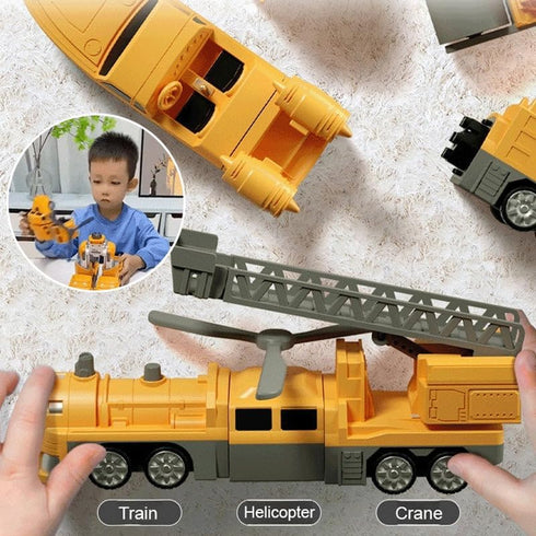 Magnetic Transform Engineering Car Toys - Assembled with Storage Box, 35 Pieces for Toddlers 3-5, Outdoor Activities