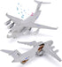 Air Force Diecast Plane Toy, Grey Metal Military Model Airplane with Lights & Sounds, Play Vehicle for Kids
