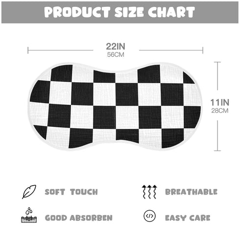 Emelivor 4 Pack Checkerboard Plaid Muslin Burp Cloths for Baby Super Soft Baby Burp Cloths Absorbent Baby Washcloths