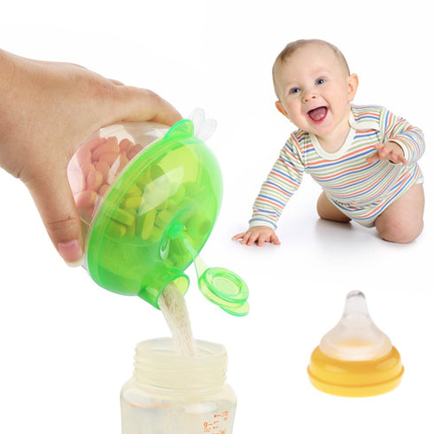 Accmor 2 Pack Baby Formula Dispenser for On-the-Go Feedings, Three-Compartment Non-Spill Formula Container to Go, Snack