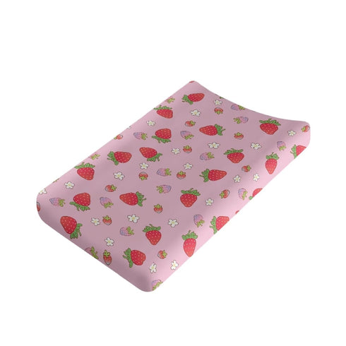 Strawberry Changing Pad Cover for Baby Soft Baby Diaper Change Table Pad