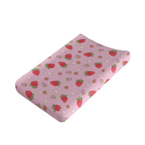Strawberry Changing Pad Cover for Baby Soft Baby Diaper Change Table Pad