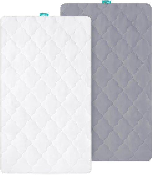 Bassinet Mattress Pad Cover, Fits 21” x 31” Maxi COSI Iora, 2 Pack Ultra Soft Waterproof Breathable, White and Grey