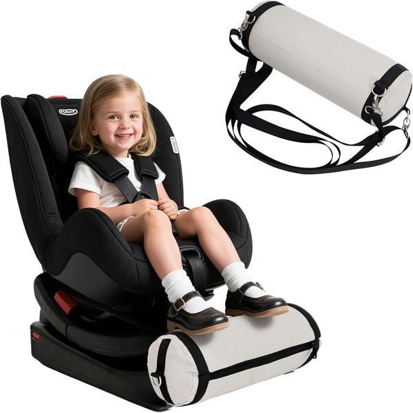 Blublu Park Inflatable Car Seat Foot Rest for Kids, Portable Car Foot Rest with